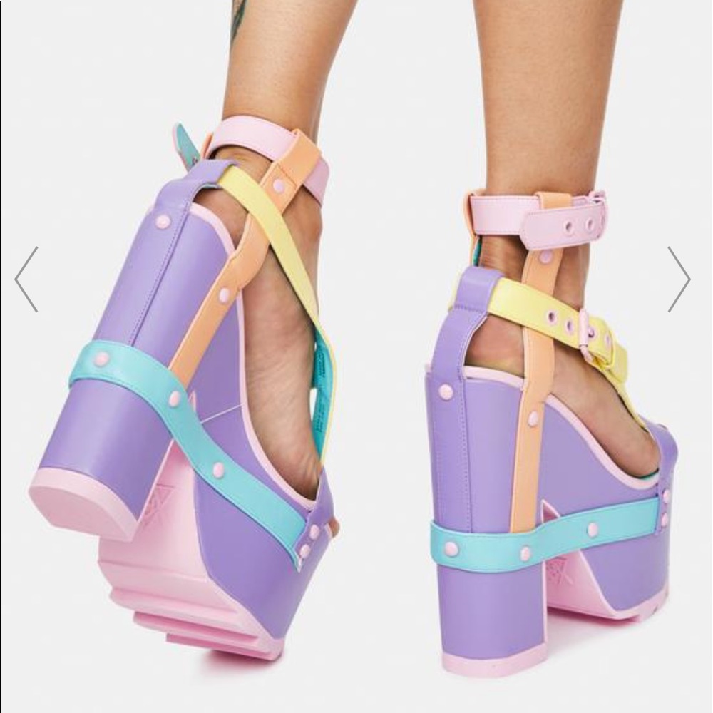 LAST PAIR YRU Dollskill Pastel Nightcall Platform Heels - Picture 5 of 10
